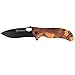 Messe mit günstig Kaufen-IFIELD Basic EL29032, Assistiertes Messer, orangefarbener Aluminiumgriff mit 3D-Druck, 9,5 cm Schwarze Klinge, Gürtelclip, insgesamt 20 cm, Campinggerät zum Angeln, Jagen, Sportaktivitäten