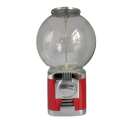 SHIOSH ガチャガチャ 本体 ガチャマシン レトロ 機械 100円硬貨用/コインは不要 楽しいカプセルマシン ガチャマシーン ドーム型 カプセルマシン 業務用 家庭用 楽しいカプセルマシン 幼稚園教育機関向けギフトマシン (赤, コインは不要)