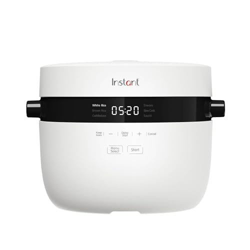 Instant Pot Reiskocher & Dampfgarer, 2,8 L (12 Tassen) – Antihaft-Kochtopf, spülmaschinenfest, Dämpfeinsatz aus Edelstahl, Messbecher, Reislöffel – mit Schongarer- und Sauté-Funktion