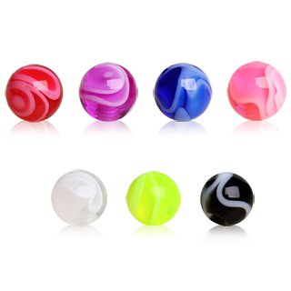 WickedBodyJewelz 10 Piece Acrylic Marble Replacement Balls in Green - 16G (1.2mm), (4mm Balls) - Sold in Packs of 10