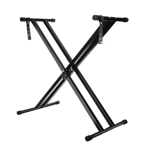 CROWNSHOP Adjustable Keyboard Stand - 49cm-97cm Height Double-Braced X Type for Digital Piano and Musical Instruments
