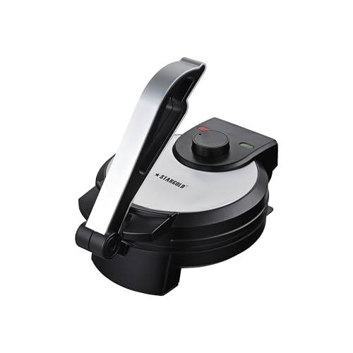 STARGOLD 8-Inch Electric Roti Maker 1000W Non-Stick Chapati & Tortilla Maker Automatic Flatbread Maker with Indicator Lights & Cool Touch Handle Roti Press Machine SG-RM761