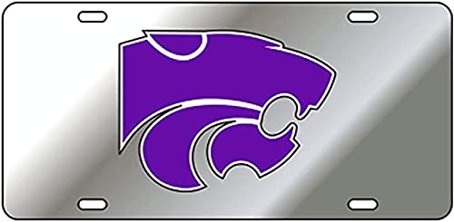 Dixie Dawgs Kansas State Acrylic License Plate Officially Licensed Wildcats Mirror