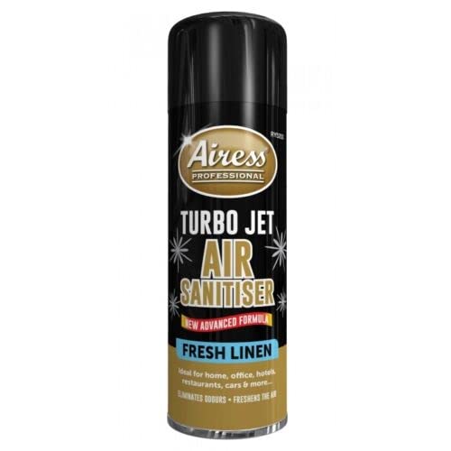 SKYTETURBOJET AIR SANITISER Advanced Formula Sanitizer Turbo Jet Eliminates Odours Freshens The Air Ideal For Home, Office, Hotels, Restaurants, Cars & More 500ml Can (Fresh Linen)
