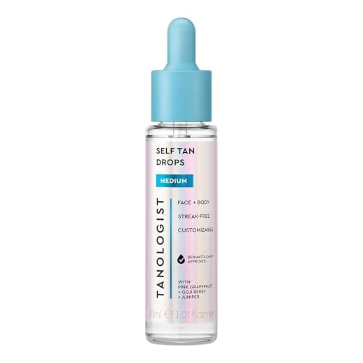 Tanologist Self-Tan Drops Medium – Selbstbräuner Tropfen für Gesicht & Körper – Mischbar mit Pflege – Anpassbare Bräune ohne Streifen – Vegan & Clean – Keine verstopften Poren