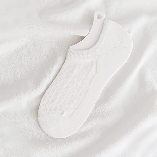 Womens Solid Color Low Cut Socks Summer Breathable Lace Cotton No Show Socks Casual Comfort Hidden Socks2