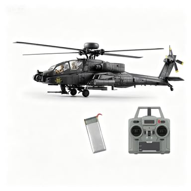 Hélicoptère militaire RC AH-64D anticrash avec flux optique stable sans dérive