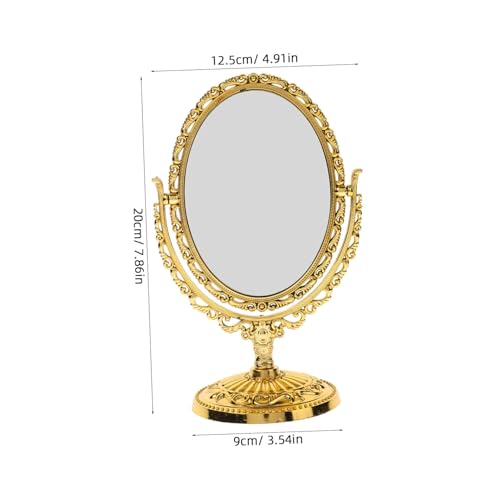 Espejo de Maquillaje Ovalado Vintage Dorado IMIKEYA miniatura 2
