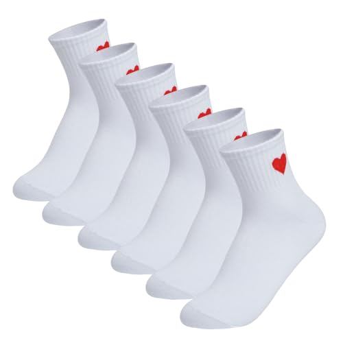 choyaxo 3Pairs Valentine Heart Ankle Socks Cute Soft Novelty Crew Socks for Women Girls