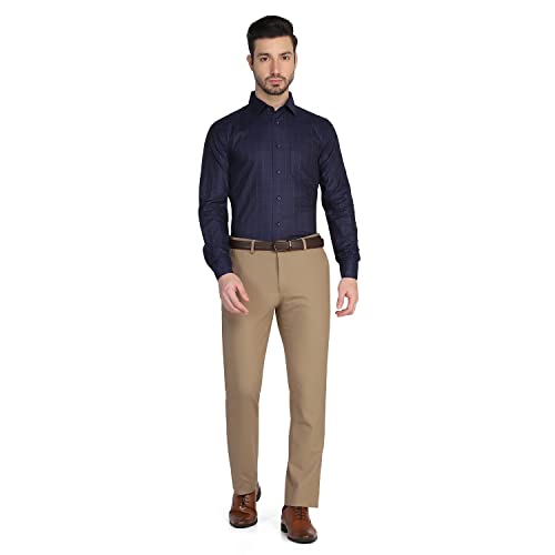 Image of blackberrys Checks Cotton Slim Fit Mens Work Wear Shirt