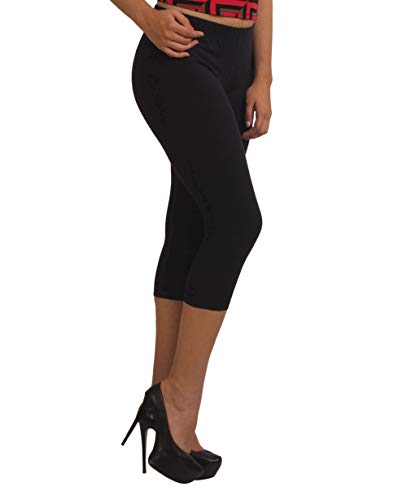Image of Frenchtrendz Women's Cotton Spandex Stretchable Mid Rise Slim Fit Legging Capris (XS-4XL)