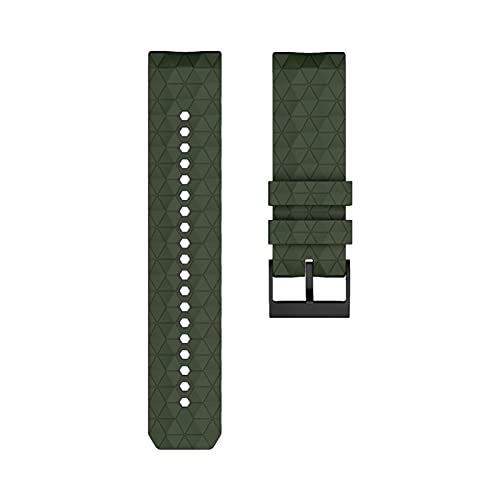 LPMPCZKZGF Strap de silicona de ancho de 24 mm compatible con Suunto 9 Banda Baro Sport Silicone Revalcement Pulsera compatible con Suunto Watch strap(Army Green)