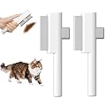 Marchul 2Pcs Cat Comb Dog Combs Set, Self-Cleaning Flea Comb for Cats and Dogs, Cat Grooming Brush with Release Button and Stainless Steel Metal Round Teeth for Removing Matted & Loose Fur, White