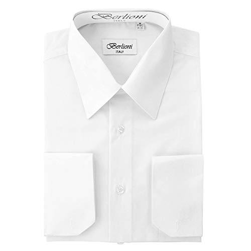 Italy French Convertible Cuff Solid Mens Dress Shirt