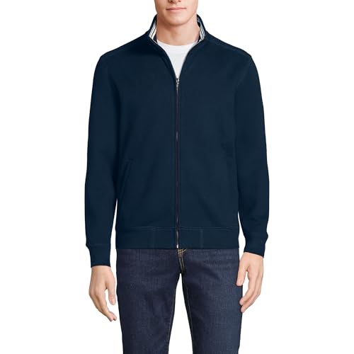 Lands' End M LS Serious Sweats Mock Full Zip Radiant Navy Regular X-Large