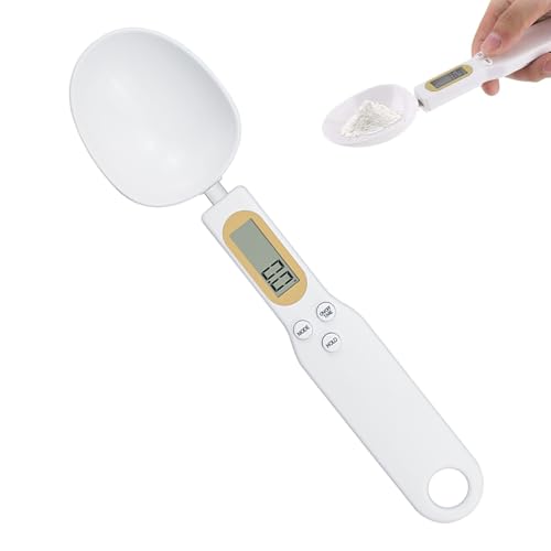 Digital Measuring Spoon Weighing Spoon Scale 500g / 0.1g High Precision Electronic Kitchen Spoon with LCD Display for Cooking Baking Food Ingredients Pet Dog Cat Meal Powder Liquid (white)
