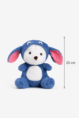Image of Hooded Plush Soft Toy for Kids 25 cm - Cute Cartoon Animal Stuffed Toy with Hoodie Design, Ultra Soft & Cuddly Teddy for Babies & Toddlers, Gift for Boys & Girls (Color May Vary)