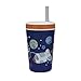 Nuby Thirsty Kids Flexstraw Stainless Steel Insulated Toddler Cup with Leak-Resistant Silicone Straw, Easy-Clean Valve & 12 oz Capacity – Travel Cup with Fun Prints, Astronaut