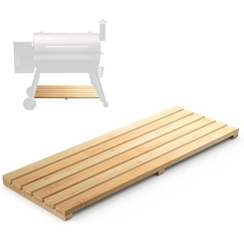 Outspark Pellet Grill Storage Shelf Compatible with Traeger Pro Series 34 Pellet Grill, Bamboo Grill Bottom Shelf for Traeger Pellet Grill Accessories to Provide More Storage Space Cover