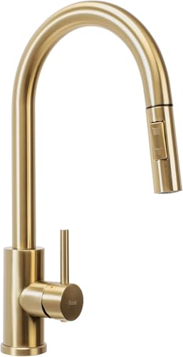 Kitchen Tap en laiton doré mitigeur d'évier rotatif à 360 degrés LWX pour cuisine chic