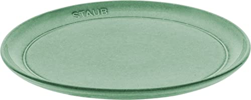 staub �X�g�E�u �u �v���[�g 22cm �Z�[�W�O���[�� �v���M �Z���~�b�N ���� �d�q�����W�Ή��y���{���K�̔��i�zCeramic Plate 40508-181