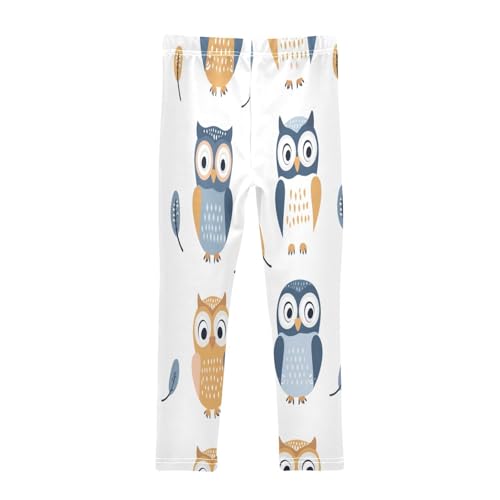 Toddler Girls Leggings Printed Yoga Pants Leggings Blue Orange Owls for Kids2