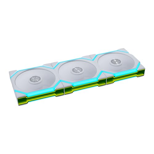 Lian Li UNI Fan SL Flex 120mm Reverse Blade ARGB Fan, 3 Pack, White