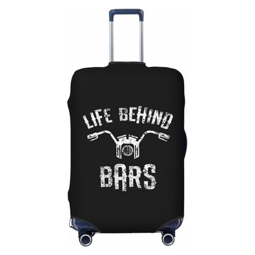 Life Behind Bars Motorcycle Biker Travel Luggage Cover Suitcase Protector Fits 29-32 Inch Case(Black,XL)