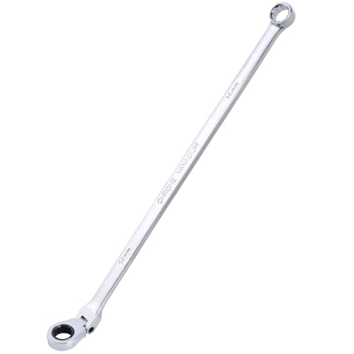 Clé polygonale à double cliquet extra longue en acier chrome-vanadium pour écrous difficiles - 2