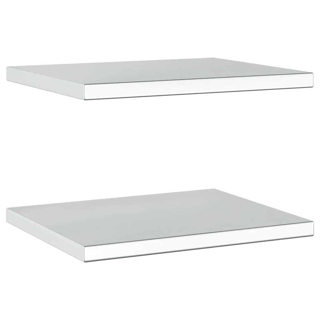 vidaXL Mensole a Muro 2 pz 50x40 cm Argento in Acciaio Inossidabile
