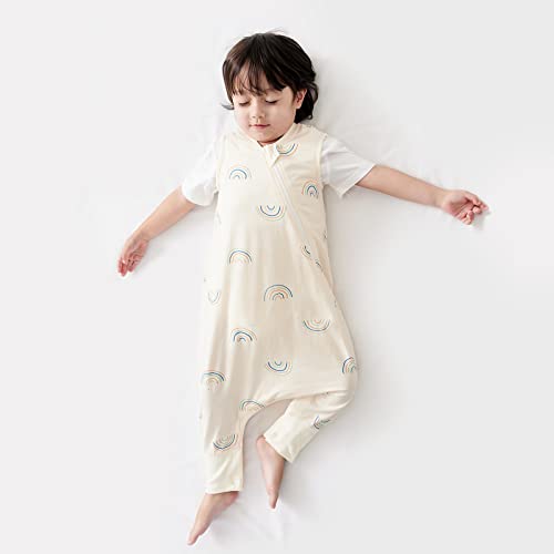 Image of Duomiaomiao 0.5 TOG Toddler Sleep Bag 6-12 Months 100% Cotton Lightweight Baby Sleep Sack with Feet, Breathable Comfy Toddler Wearable Blanket