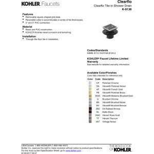 Kohler K-9136-BN Square Design Tile-In Shower Drain Finish: Vibrant Brushed Nickel - image 2
