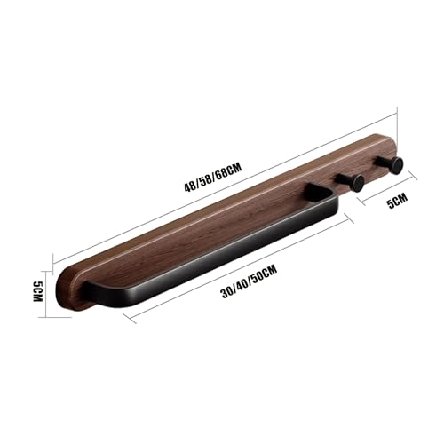 Wieszak na ręczniki bez ponczów – oszczędność miejsca aluminium i litego drewna przechowywanie w łazience 48 cm / 68 cm wieszak na ręczniki w kolorze orzecha włoskiego do uporządkowanych toalet i