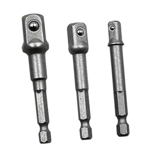 SHINEOFI 3 Pezzi Adattatori per Bussole Trapano Elettrico in Metallo Resistente Convertitori Rapidi per Utensili Impatto Estensori per Inserti e Chiavi Bussola Connessione Sicura e Stabile