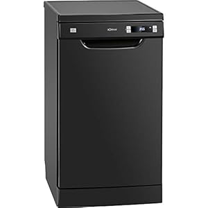 Bomann GSP 7407 Spülmaschine, Stand/Unterbau, 45 cm Ausführung, 10 Maßgedecke, 6 Programme, LED- Display/Kontrollanzeigen, Reinigungstemperaturen 45°C – 70°C, schwarz [Energieklasse E]