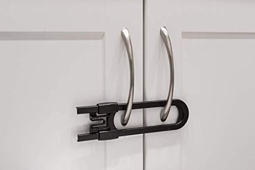 Sliding Cabinet Locks for Child Safety | Baby Proof Your Kitchen, Bathroom, and Storage Doors | Childproof Safety Locks for Knobs and Handles | Easy Install (12 Pack, Black)