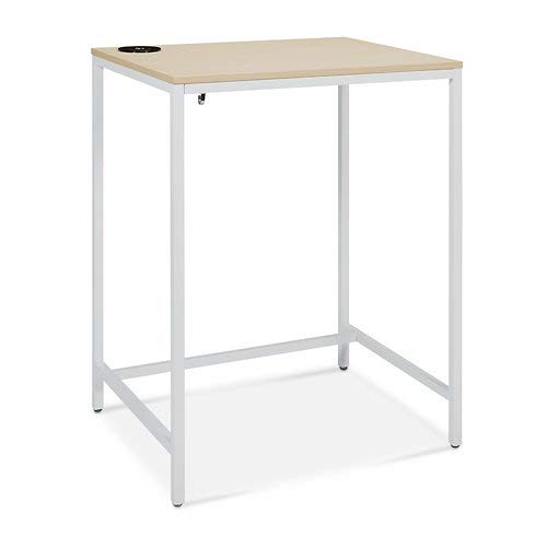 ((similar )) ((incomplete))HUBBUB Brite Standing Height Desk 30" W x 24" D x 40" H - Light Maple Durable Laminate/White Steel Legs