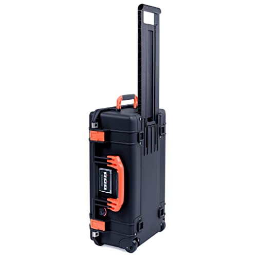 Black & Orange Pelican 1535 Air case. Comes empty with wheels.