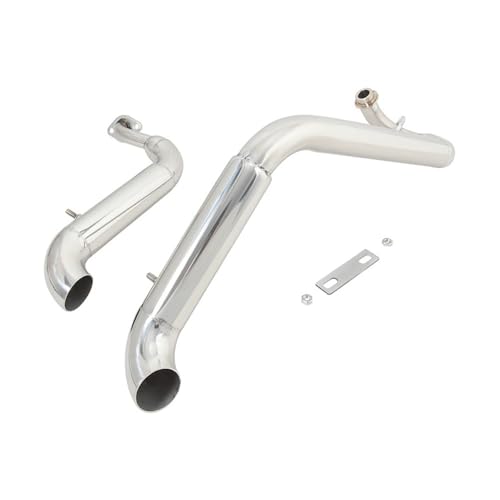 Tubo Escape Motocicleta para Vi&Rago 125 250 XV125 XV250 XV De Escape Completo Motocicleta Tubo Enlace Silenciadores Extraíbles Silenciador(Silver)