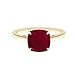 Kissen 2 Ctw Ruby Gemstone Solitaire 925er Sterling Silber Statement Ring für Damen (Gelb plattiert, 50)