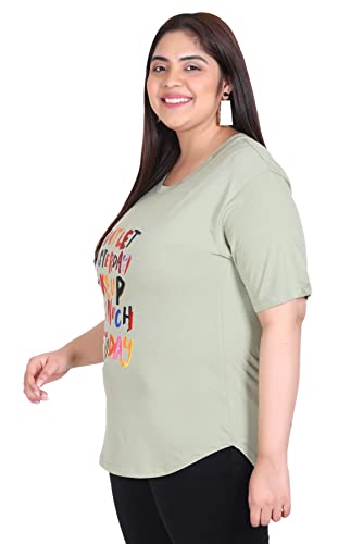 Image of In Love Women's Graphic Printed Cotton Plus Size Longline T-Shirt | Cotton fabric - soft longline T-shirt with easy plus-size fit