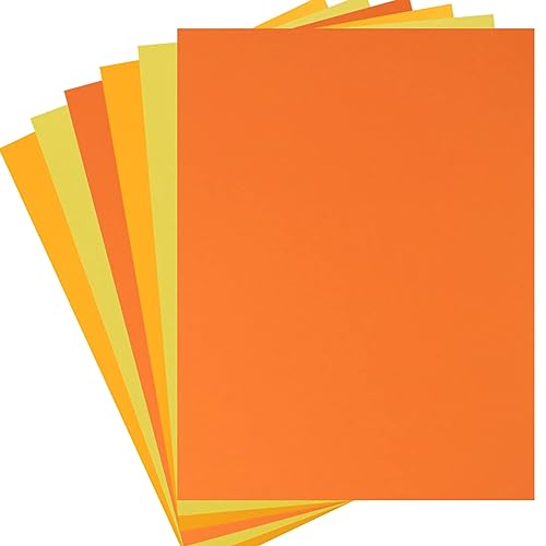 30 Sheets Cardstock Paper 8 1/2 x 11 Inches, Orange/Orange-Red/Yellow