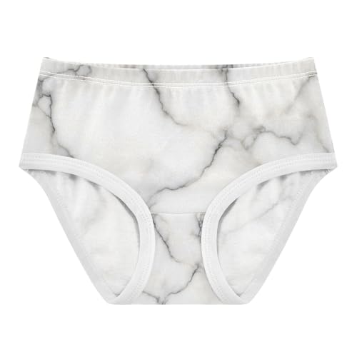 White Marble Gray Black Underwear for Girls, Toddler Girl Briefs, Girls Cotton Underwear, 2–8 Years