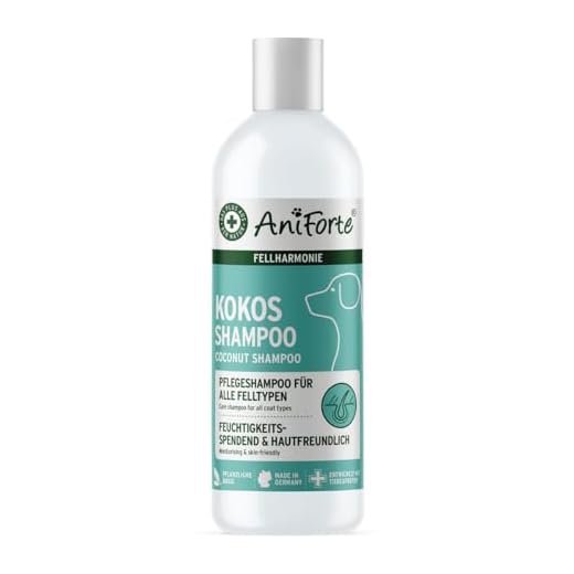 AniForte Fellharmonie Shampoo mit Kokosöl-Extrakt & Aloe Vera 200ml Hundeshampoo Kokos-Shampoo – Pflegeshampoo für Hunde