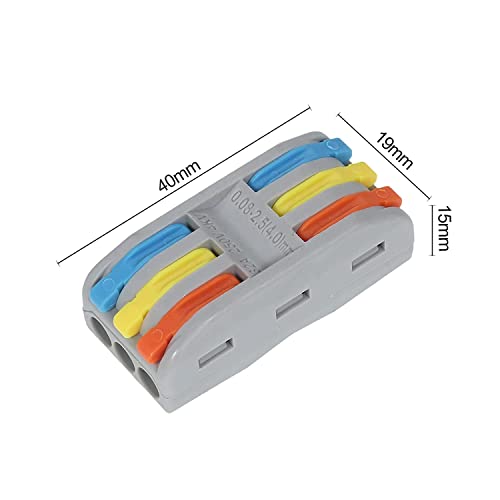 Image of Compact Splicing Wire Connectors - 3 to 3 Inline Electrical Connectors Blocks - Quick Wiring Cable Connectors (4pcs, 3 to 3 Inline, Multi)
