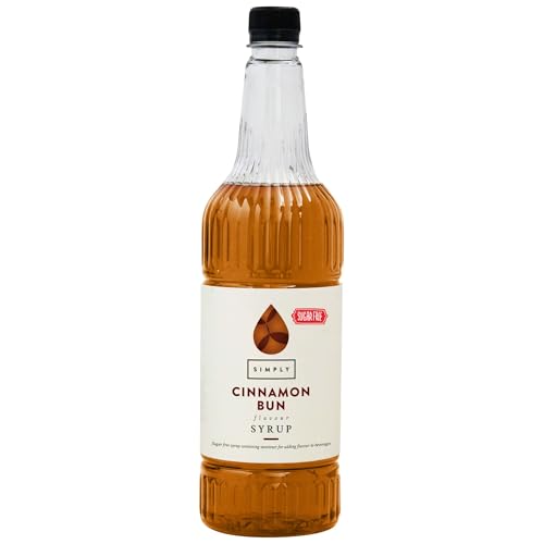 Simply Sugar Free Cinnamon Bun Syrup Vegan & Nut Free Flavoured Syrup for Coffee Cocktails & Baking (1 Litre)