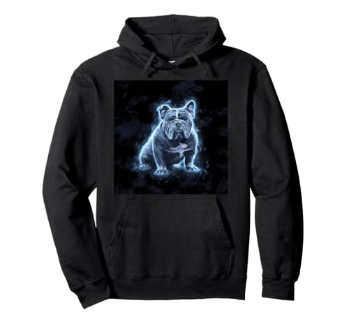 Englische Bulldogge mit kräftigen Wasserfarben Pullover Hoodie