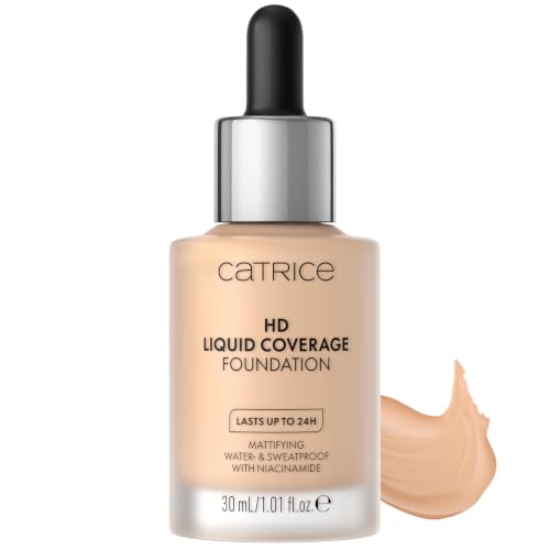 CATRICE HD Liquid Coverage Foundation 030 Sand Beige, Alta cobertura