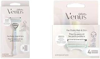 Gillette Venus for Bikini Pubic Hair and Skin, Womens Razors, 1 Venus Razor Bikini Trimmer and 7 Razor Blade Refills for Intimate Grooming