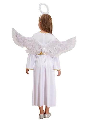 Disfraz de Ángel para Niñas de 8 Años con Alas y Accesorios miniatura 3